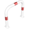 Anti-nudge hoop |  76 x 2,6 mm | without cross bar | to be fixed by plugs | total width: 750 mm | total height: 650 mm | hot-dip galvanized and white coatedwith red reflecting stripes